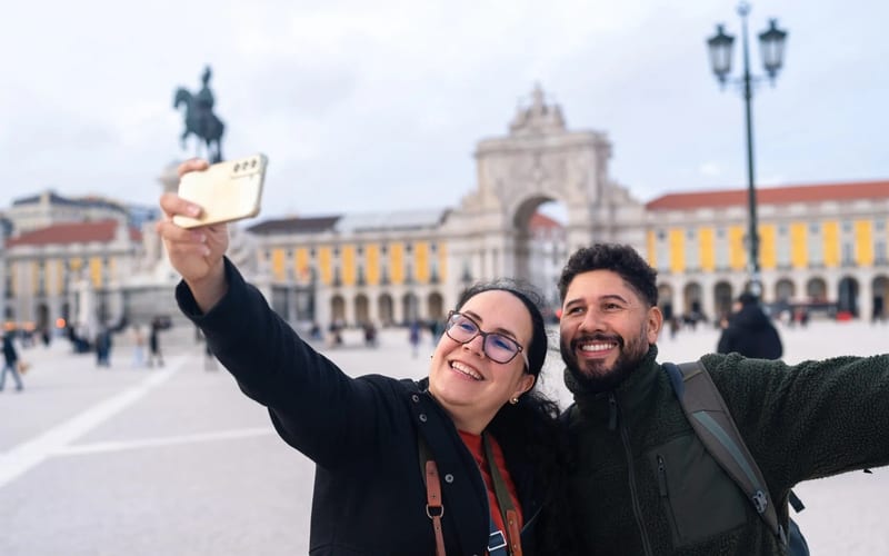 Couple enjoying a romantic trip for an anniversary